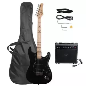 Glarry 39" Full Size Electric Guitar with Amp Case & Accessories Pack Beginner - Picture 1 of 11