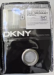 DKNY Modern Garn gestreift eine Öse Fenster Flächenvorhang 84" schwarz & weiß - Bild 1 von 5