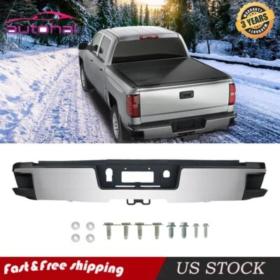 Chrome Rear Bumper Assembly for 2015-2019 Chevy Silverado Sierra 2500 3500 - Изображение 1 из 4