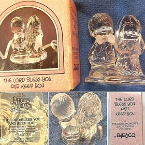 PRECIOUS MOMENTS THE LORD BLESS YOU AND KEEP YOU LEAD CRYSTAL FIGURINE WEDDING - Picture 1 of 11
