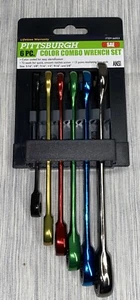 Pittsburgh 6pc Color Combo Wrench Set SAE 5/16" 3/8" 7/16" 1/2" 9/16" 5/8" New - Picture 1 of 4
