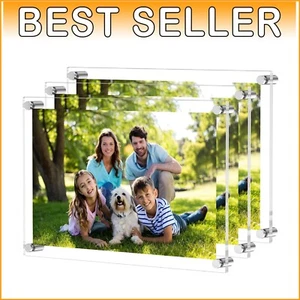 Double Panel Metallic Acrylic Frames for Certificates & Photos - 3-Pack - Picture 1 of 10