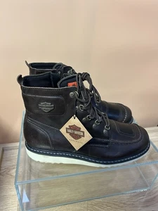 Harley-Davidson Herren Hagerman Schwarz Motorradstiefel D93755 Größe 12 M Neu mit Etikett - Bild 1 von 8