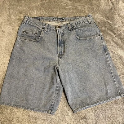 复古间隙短裤男式 36 英寸宽松版型短裤中号水洗牛仔 90 年代风格 — 第 1/4 张图片