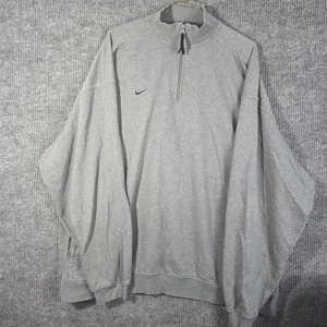 Vintage Nike Sweatshirt Herren 3XL grau Quarter Zip Pullover Mock Neck Swoosh - Bild 1 von 11