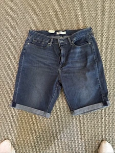 Levi Strauss Signature Gold Mid-rise Bermuda Shorts Size 14 /W32 Blue New - Picture 1 of 6