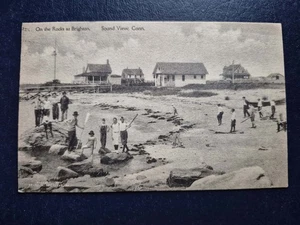 Tarjeta postal Sound View, CT. On the Rocks at Brighton - 1919 - Imagen 1 de 2
