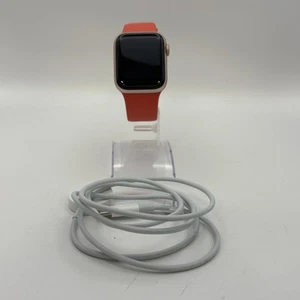 Apple Watch (Series 5) 40mm Rose Gold Aluminum w/ Red Sport (LTE) - Good Cond. - Picture 1 of 6