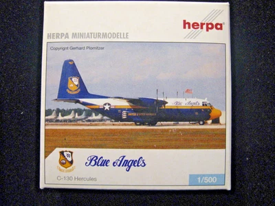 HERPA WINGS 1:500 US MARINES BLUE ANGELS Lockheed C-130 Hercules NOS 510851 - Image 1 of 4