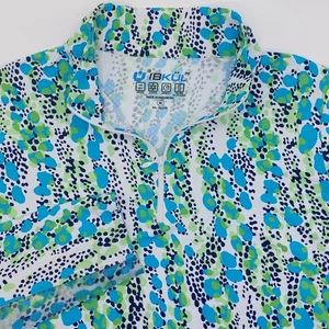IBKUL 1/4 Zip Kamila Print Pullover Women's Medium Mesh Long Sleeves Mock Neck - Picture 1 of 9