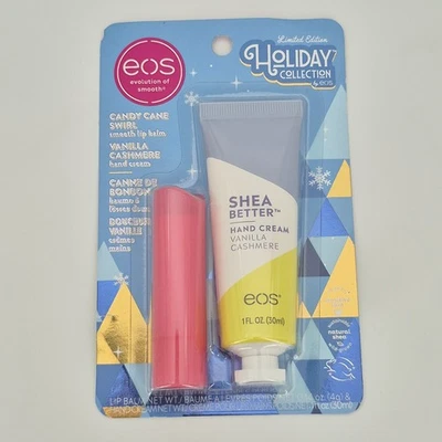 Крем-лосьон для рук EOS Candy Cane Swirl бальзам для губ и ваниль кашемир праздник - Изображение 1 из 4