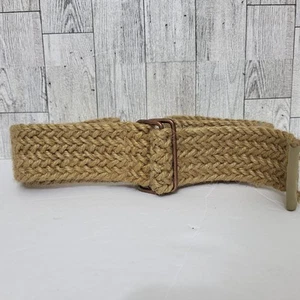 Cinturón boho de fibra de yute tejido natural Iron Clothing Company años 60 70 44" de largo OSFM - Imagen 1 de 7