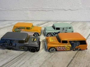 Hot Wheels '55 Chevy Panel Lot Of 4 Batman Turtles Ghost Rider Mad Splitch Loose - Picture 1 of 7