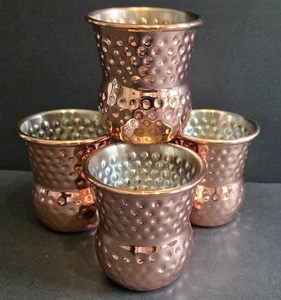 Gehämmertes Kupfer Finish 2 Unzen 4er Set Highball Moscow Mule Schnapsgläser Barzubehör - Bild 1 von 6