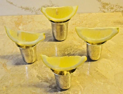 original Austria empire 4 cups for liqueur vodka spirits " 19th sterling silver — 第 1/4 张图片