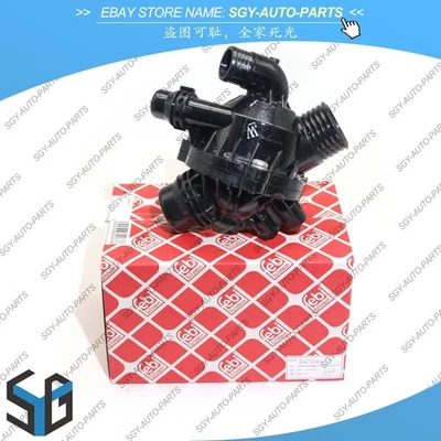 11537601158 OEM FEBI Thermostat TM84103 For BMW X5 X6 3.0L N52 N54 2007–2010 — 第 1/4 张图片
