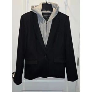 Cynthia Rowley schwarzer Blazer mit grauem abnehmbarem Hoodie Gr. XL - Bild 1 von 10