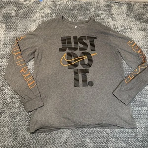 Nike Athletic Cut graues Langarmshirt Just Do It T-Shirt Gr. XL - Bild 1 von 7