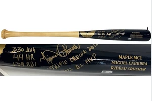 Miguel Cabrera Signed SAM 2012 Triple Crown MVP Stat Model Bat Auto Fanatics - Picture 1 of 13