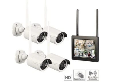 VisorTech Funk-Überwachungs-Set 7"Monitor, 4 FULL-HD-Kameras WLAN, DSC-765.PNP - Bild 1 von 4