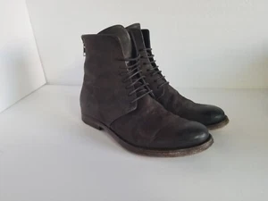UNTAMED STREET Leather Commando Boots Chocolate Brown Size 38 Made In Italy  - Picture 1 of 19