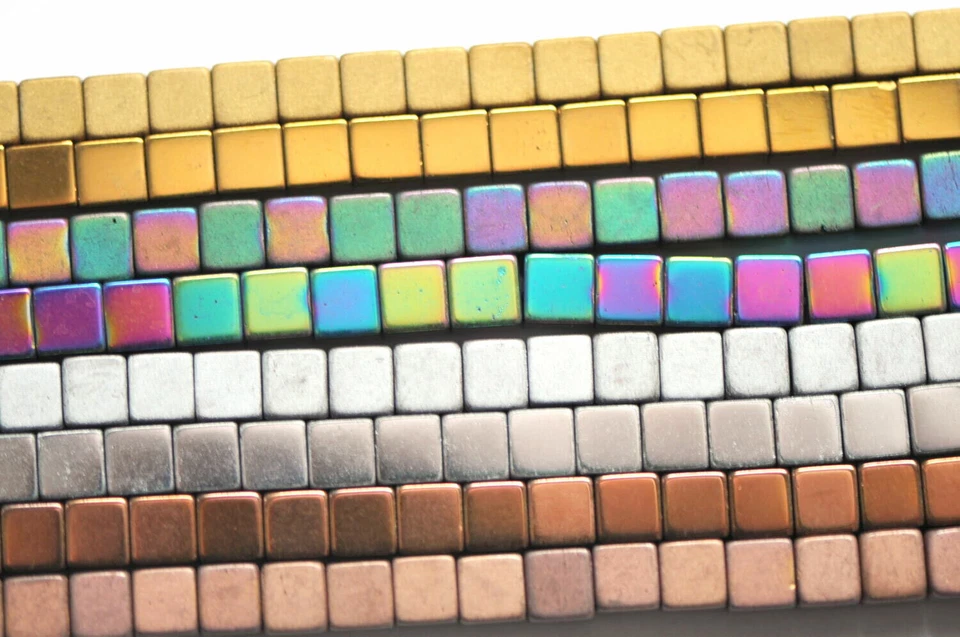 6 MM HÄMATIT WÜRFEL STRANG FARBAUSWAHL - Bild 1 von 1