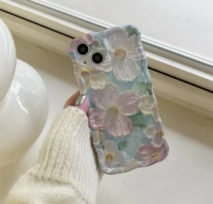 Funda iPhone Flor Pintura al Óleo Luz Azul Onda Adecuado para Serie iPhone - Imagen 1 de 8