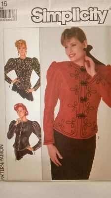 Vintage Simplicity 8361 Sewing Pattern Jackets Size 16 Uncut Steampunk Cosplay - Image 1 of 4