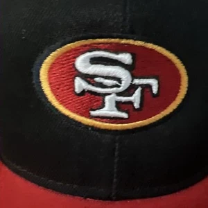 New Men Boys Cap San Francisco 49ers 2Tone Black Red Fitted Hat😁 - Picture 1 of 10
