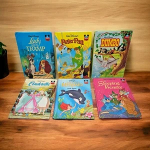 Lote de 6 libros de tapa dura con Sirenita Dumbo Peter Pan Cenicienta - Imagen 1 de 6