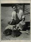 1932 Press Photo Ostriches Take Place Of Pups For This Dog, Pet Of John Bybee