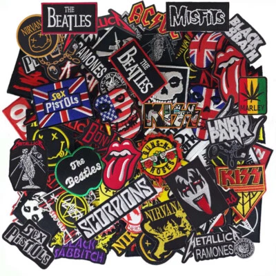 Band Music Rock Punk Heavy Metal Sew Iron On Embroidery Applique Patch Random - Image 1 of 4