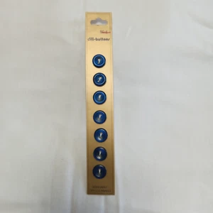 Dill-Buttons Plastic Round Blue 8086 7/16" (11MM) Set of 7 - Picture 1 of 4