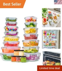 40-teiliges BPA-freies Glas Lebensmittel Aufbewahrungsset mit luftdichten Deckeln - sicher & vielseitig - Bild 1 von 11