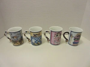 Danbury Mint Comical Cats Porcelain Collector Mugs by Gary Patterson - Picture 1 of 12