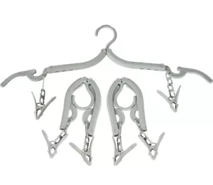 Folding Hangers with Clips, Space-Saving Hangers for Clothes, Compact closet - Picture 1 of 7
