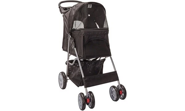 Cochecito para mascotas Oxgord Paws & Pals de 4 ruedas negro Foto 1 de 4