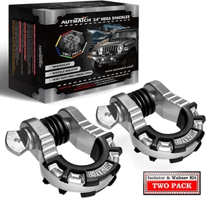 D Ring Shackles 3/4" (2 Pack) 68,000 Lbs Break Strength with Screw Pin and Washe - Picture 1 of 12
