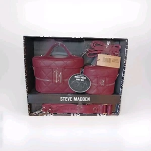 New Steve Madden Quilted Multi Piece Mini Gift Set -Maroon Colour- Fashion. - Picture 1 of 5