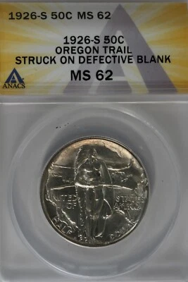 1926-S  .50   ANACS   MS 62   OREGON TRAIL     Classic Silver Commemorative Coin - Image 1 of 2