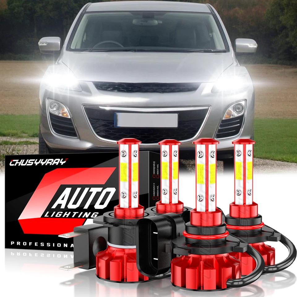 Kit combo de lâmpadas de faróis de LED 6000K feixe alto/baixo para Mazda CX-7 2007-2011 2012 - Imagem 1 de 4