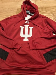 Adidas NCAA Indiana University Hoosiers Travel Hoodie Sz M IQ0310 Men’s Red NWT - Picture 1 of 6