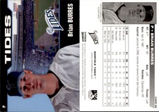Brian Burres 2007 Choice Norfolk Tides #8 Card *AutographDen*