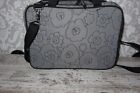Thirty One Cosmetic Travel Case Quilted Floral And Stripe Inside  Zip Close Gray