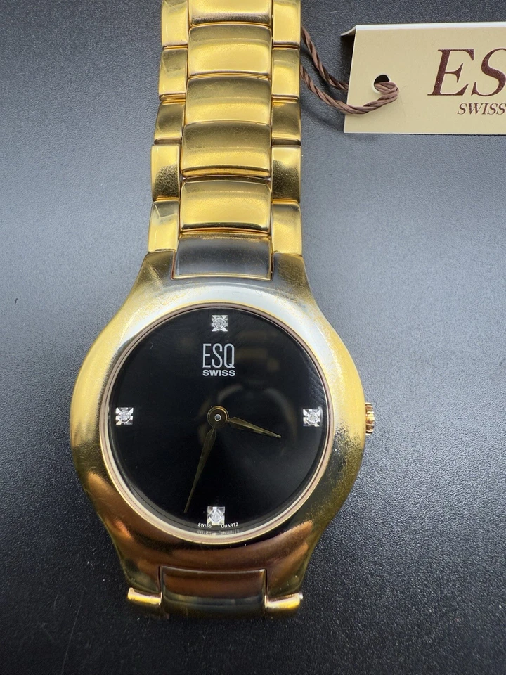 ESQ MOVADO E5448 金色黑色钻石表盘运行电镀问题 D7 — 第 1/4 张图片