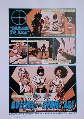 Queens of the Stone Age Concert Poster Justin Hampton A/P Saskatoon 2008 - Image 1 of 2