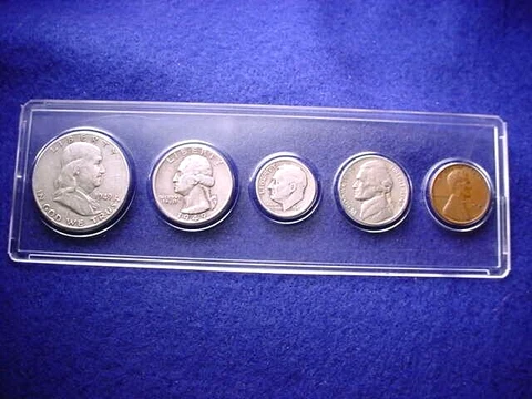 1949-S SAN FRANCISCO 5 COIN MINT SET GREAT 90% SILVER KEY DATE COINS!!    #20 Cover