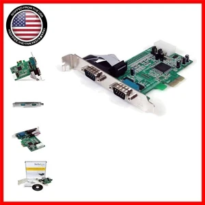 Versatile 2-Port RS232 PCIe Serial Adapter Card with Configurable Power Options - Picture 1 of 7