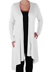Womens Casual Open Front Long Sleeve Waterfall Jersey Blouse Cardigan Shrug