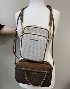 Michael Kors Jet Set Tasche Vanille & Braun Kombi -Neu mit Etikett- - Bild 1 von 3